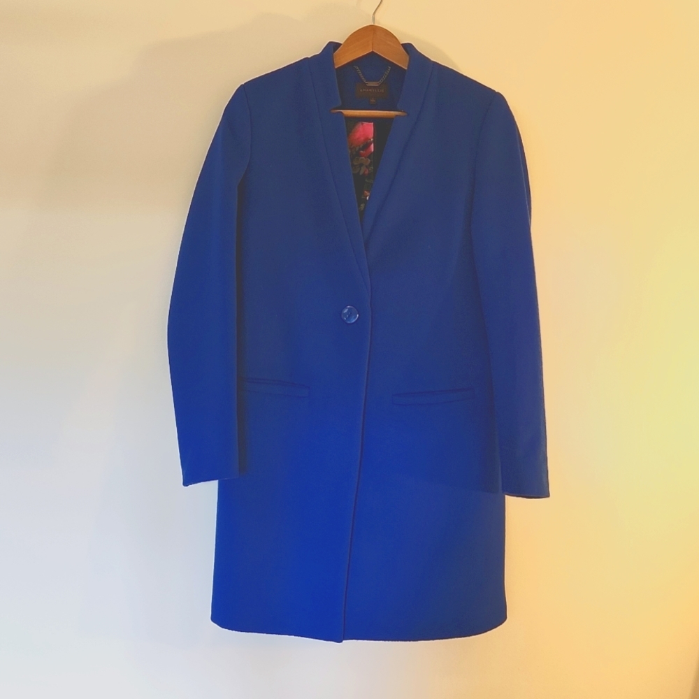 Amaryllis Royal Blue Wool Blend Coat